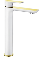 Mexen Alfa high washbasin mixer tap, White/Gold - 745710-25