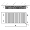 Mexen CV33 plate radiator 600 x 1500 mm, bottom connection, 3502 W, white - W633-060-150-00