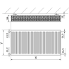Mexen C33 panel radiator 600 x 1200 mm, side connection, 2801 W, white - W433-060-120-00