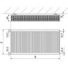 Mexen C33 plate radiator 600 x 1200 mm, side connection, 2801 W, white - W433-060-120-00