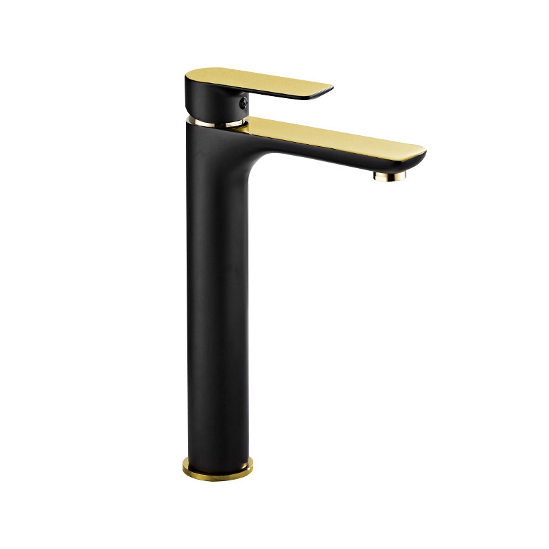 Mexen Alfa high washbasin faucet, black/gold - 745710-75