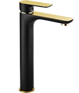 Mexen Alfa high washbasin faucet, black/gold - 745710-75