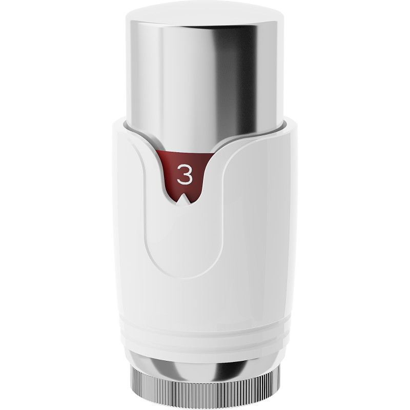 Mexen Uni-H thermostatic radiator head, white/chrome - W900-000-21