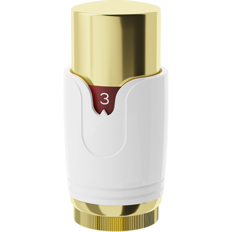 Mexen thermostatic radiator head, white/gold - W900-000-25