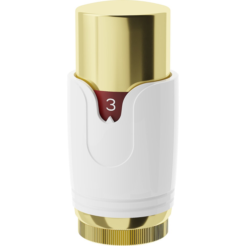 Mexen Uni-H thermostatic radiator head, white/gold - W900-000-25