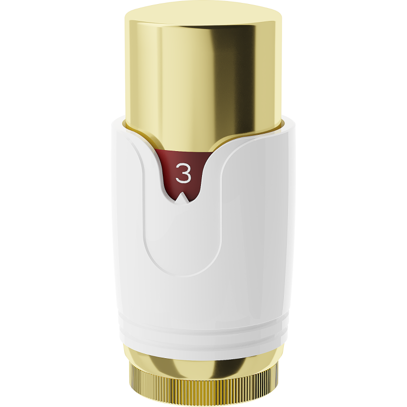 Mexen Uni-Term thermostatic radiator head, white/gold - W900-000-25