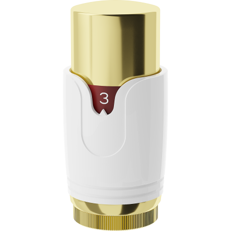 Mexen thermostatic radiator head, white/gold - W900-000-25