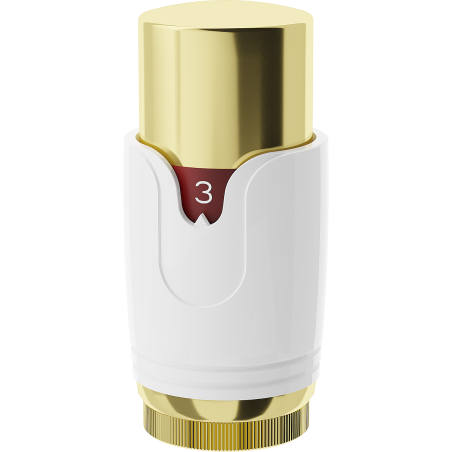 Mexen Uni-Term thermostatic radiator head, white/gold - W900-000-25