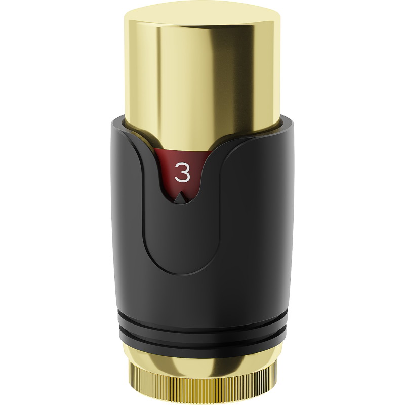 Mexen Uni-H thermostatic radiator head, black/gold - W900-000-75
