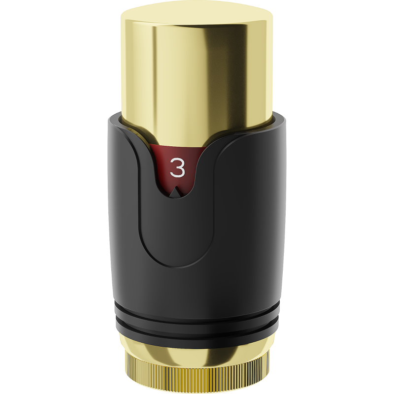 Mexen Uni-Term thermostatic radiator valve head, black/gold - W900-000-75