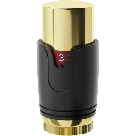 Mexen Thermostatic Radiator Head, Black/Gold - W900-000-75