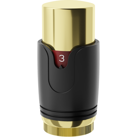 Mexen Uni-H thermostatic radiator head, black/gold - W900-000-75