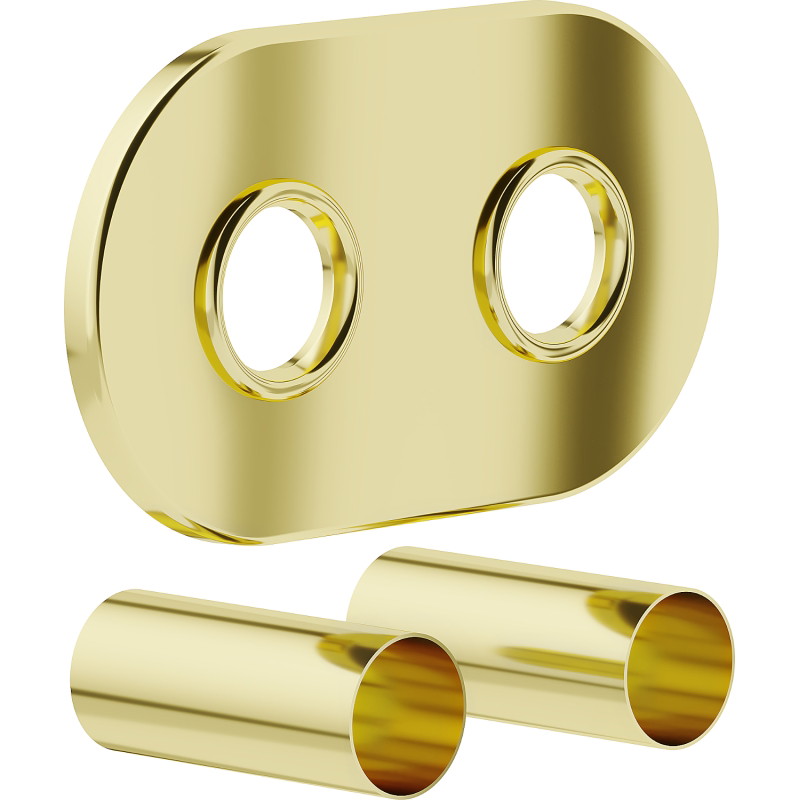 Mexen 2R double radiator escutcheon cover set, gold - W905-000-50