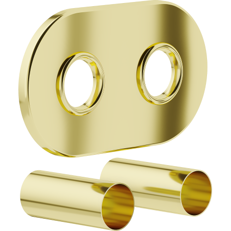Mexen 2R double radiator escutcheon cover set, gold - W905-000-50