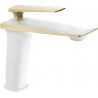 Mexen Purus washbasin faucet, white/gold - 745800-25