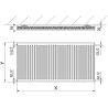 Mexen C11 flat radiator 300 x 1800 mm, side connection, 880 W, anthracite - W411-030-180-66