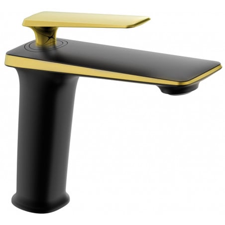 Mexen Purus washbasin mixer tap, Black/Gold - 745800-75