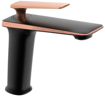 Mexen Purus washbasin faucet, black/pink gold - 745800-76