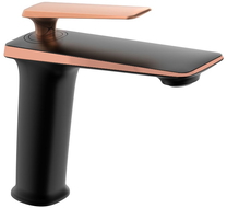 Mexen Purus washbasin mixer tap, Black/Rose gold - 745800-76