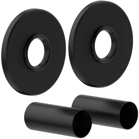 Mexen R single radiator masking set, black - W904-000-70