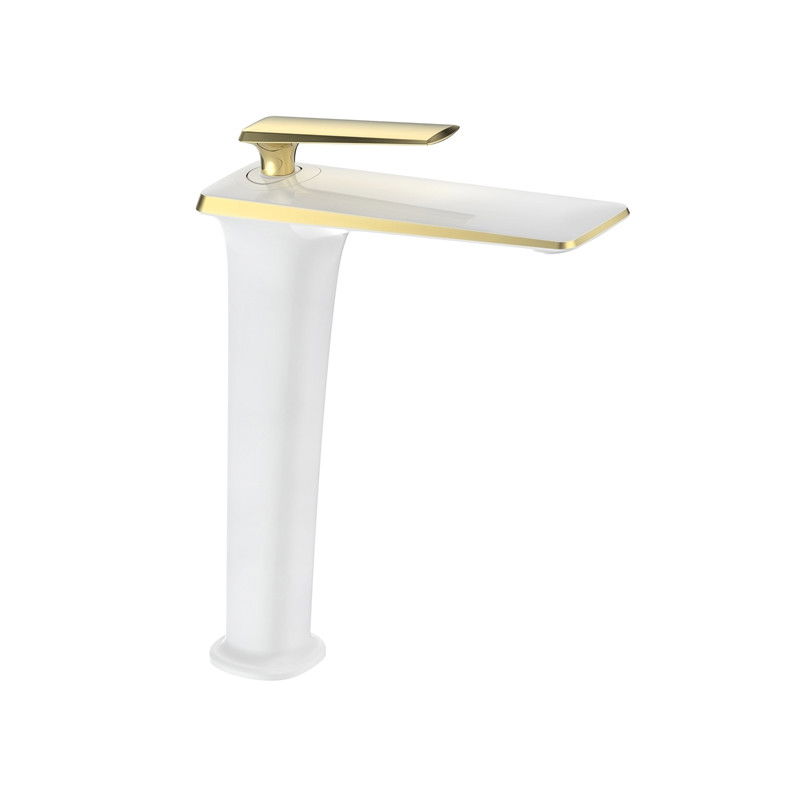 Mexen Purus high washbasin mixer tap, White/Gold - 745810-25