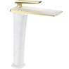 Mexen Purus high washbasin faucet, white/gold - 745810-25