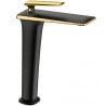Mexen Purus high washbasin mixer tap, Black/Gold - 745810-75