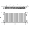 Mexen C22 panel radiator 300 x 3000 mm, side connection, 2799 W, anthracite - W422-030-300-66