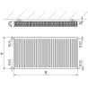 Mexen C22 plate radiator 500 x 1300 mm, side connection, 1852 W, anthracite - W422-050-130-66
