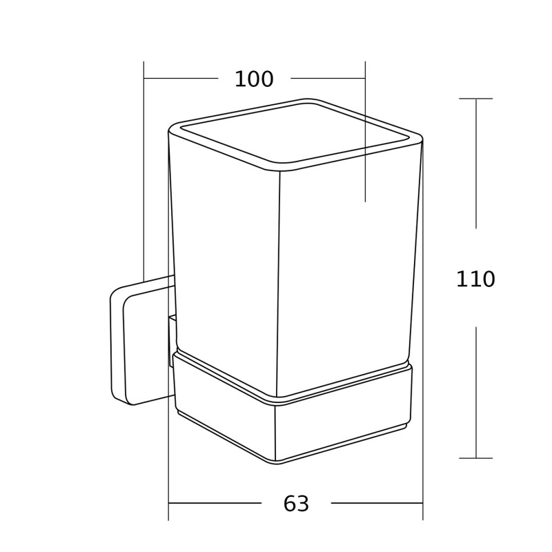 Mexen Asis toothbrush holder, chrome - 7017638-00