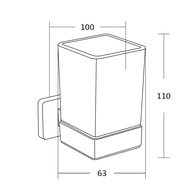 Mexen Asis toothbrush holder, black - 7017638-70