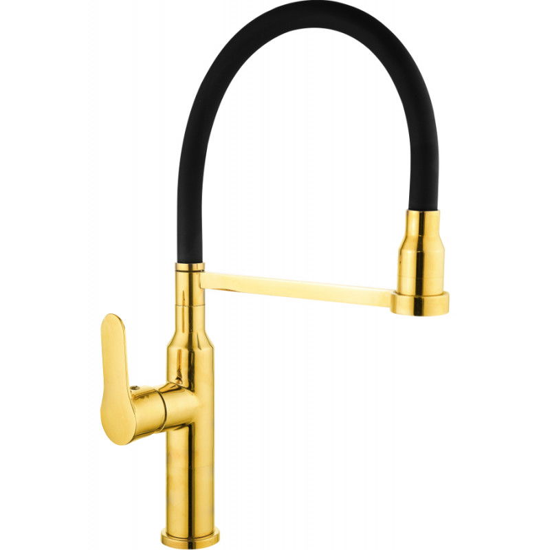 Mexen Edna kitchen mixer tap, Gold/Black - 672900-57