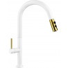 Mexen Ava kitchen faucet, white/gold - 672800-25