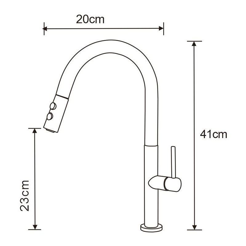 Mexen Ava Kitchen Tap, Black/Gold - 672800-75