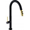Mexen Ava kitchen faucet, black/gold - 672800-75