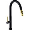 Mexen Ava Kitchen Tap, Black/Gold - 672800-75