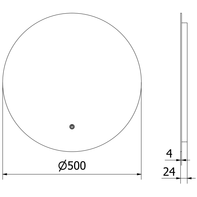 Mexen Erg illuminated bathroom mirror, round 50 cm, LED 6000K, anti-fog - 9823-050-050-611-00