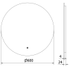 Mexen Erg illuminated bathroom mirror, round 60 cm, LED 6000K, anti-fog - 9823-060-060-611-00