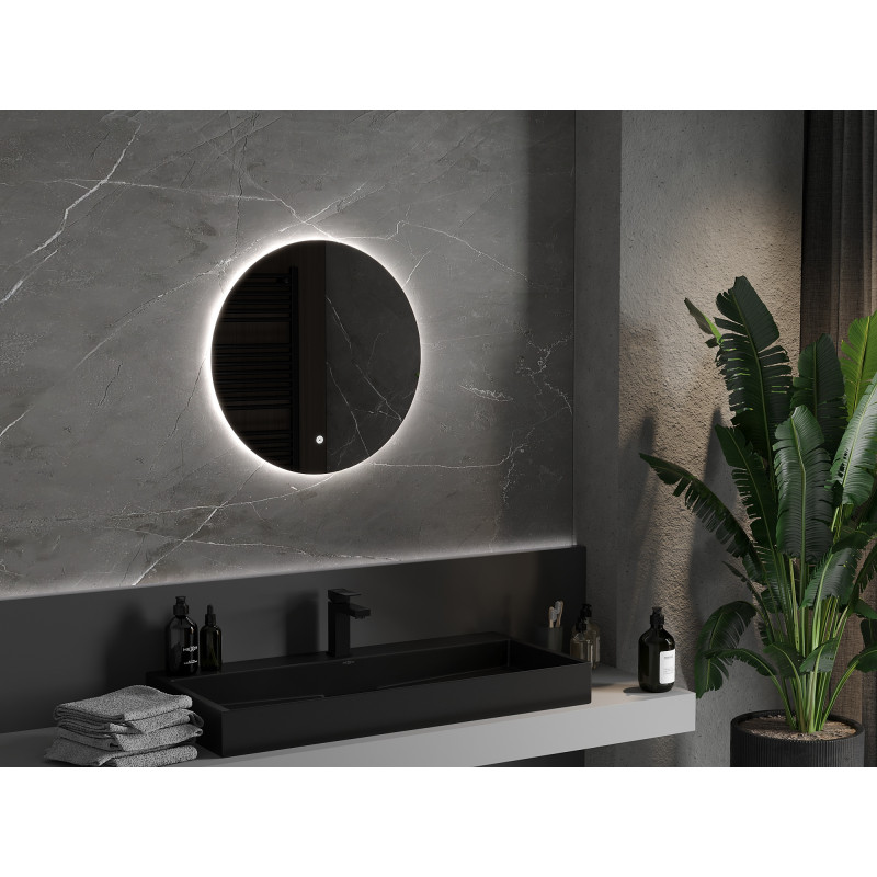Mexen Erg illuminated bathroom mirror, round 60 cm, LED 6000K, anti-fog - 9823-060-060-611-00