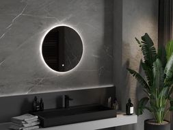 Mexen Erg illuminated bathroom mirror, round 60 cm, LED 6000K, anti-fog - 9823-060-060-611-00