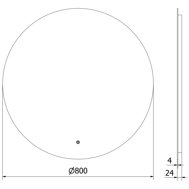 Mexen Erg illuminated bathroom mirror, round 80 cm, LED 6000K, anti-fog - 9823-080-080-611-00