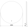 Mexen Erg illuminated bathroom mirror, round 80 cm, LED 6000K, anti-fog - 9823-080-080-611-00