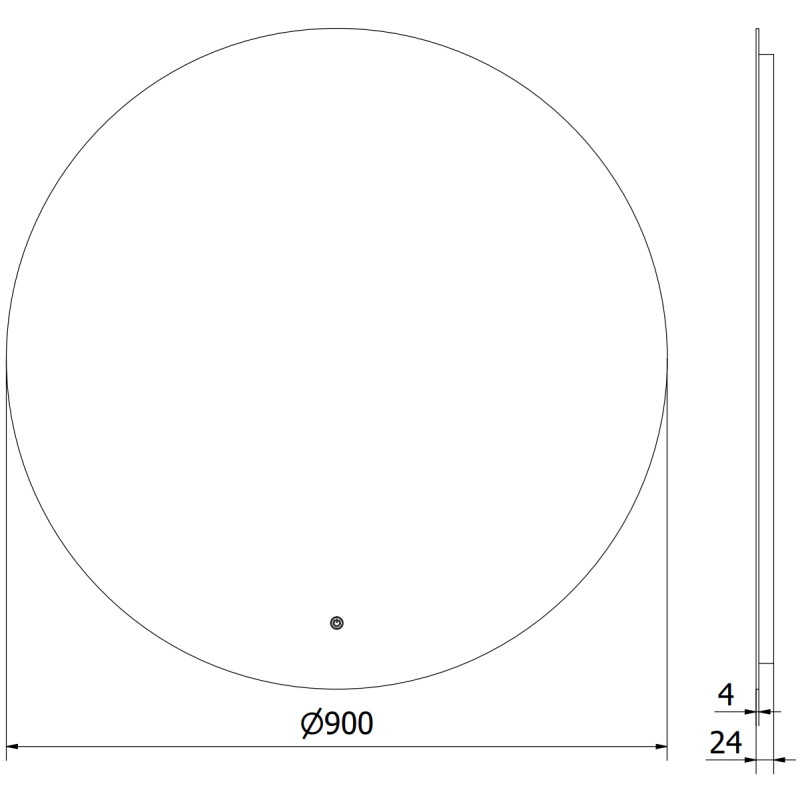 Mexen Erg illuminated bathroom mirror, round 90 cm, LED 6000K, anti-fog - 9823-090-090-611-00