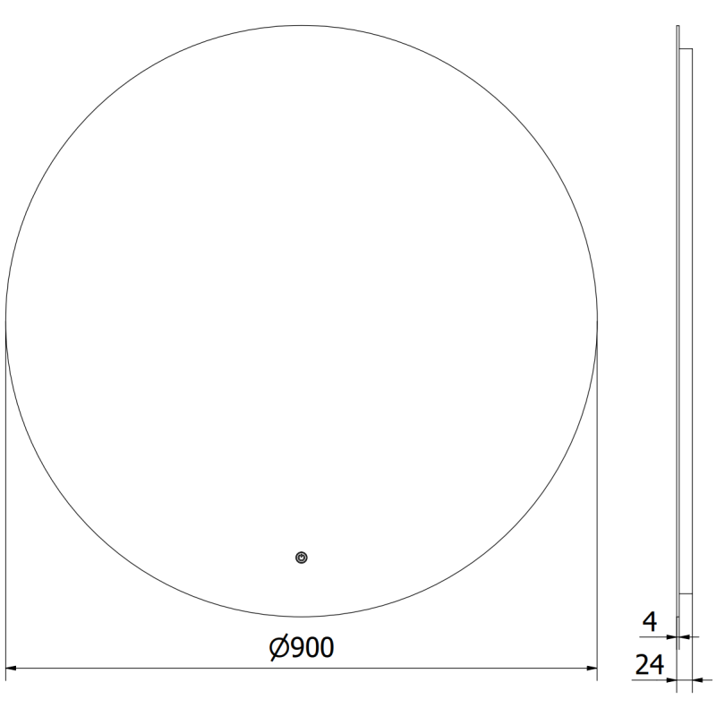 Mexen Erg round illuminated bathroom mirror, 90 cm, LED 6000K, anti-fog - 9823-090-090-611-00