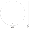 Mexen Erg bathroom mirror with backlight, round 90 cm, LED 6000K, anti-fog - 9823-090-090-611-00