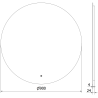 Mexen Erg illuminated bathroom mirror, round 90 cm, LED 6000K, anti-fog - 9823-090-090-611-00