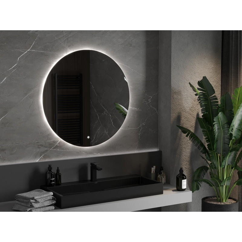 Mexen Erg bathroom mirror with backlight, round 90 cm, LED 6000K, anti-fog - 9823-090-090-611-00