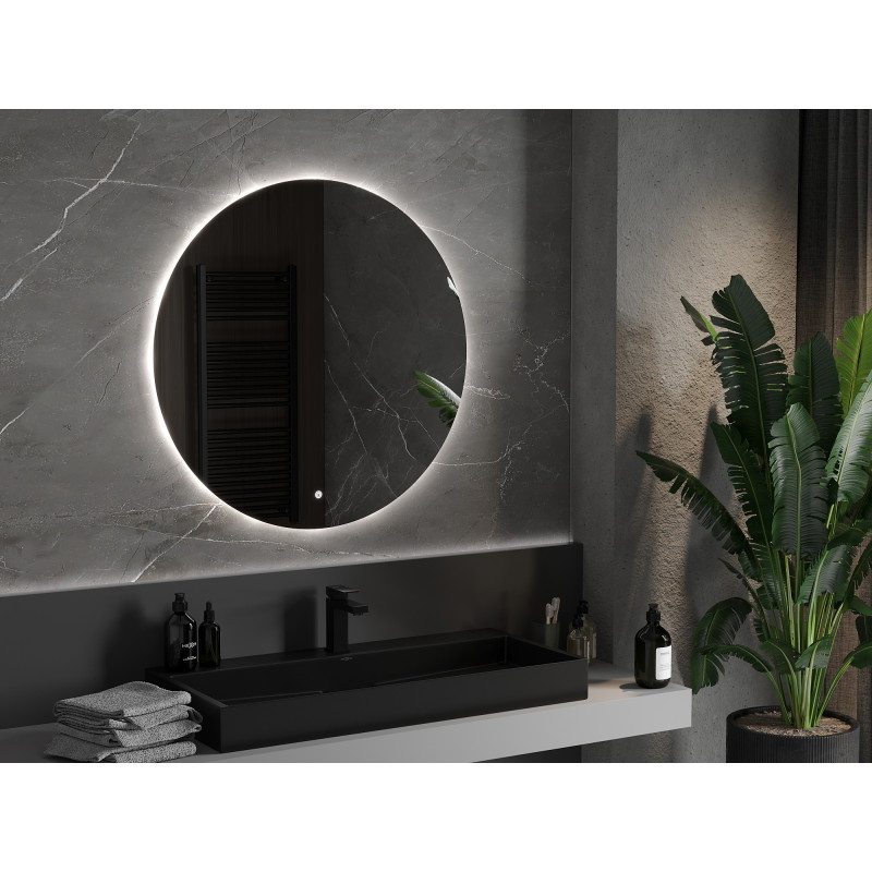 Mexen Erg round illuminated bathroom mirror, 90 cm, LED 6000K, anti-fog - 9823-090-090-611-00
