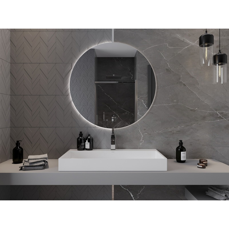 Mexen Erg bathroom mirror with backlight, round 90 cm, LED 6000K, anti-fog - 9823-090-090-611-00