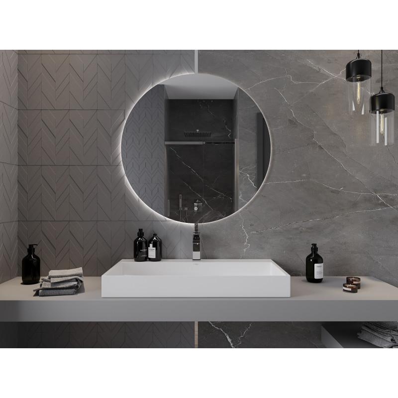 Mexen Erg round illuminated bathroom mirror, 90 cm, LED 6000K, anti-fog - 9823-090-090-611-00